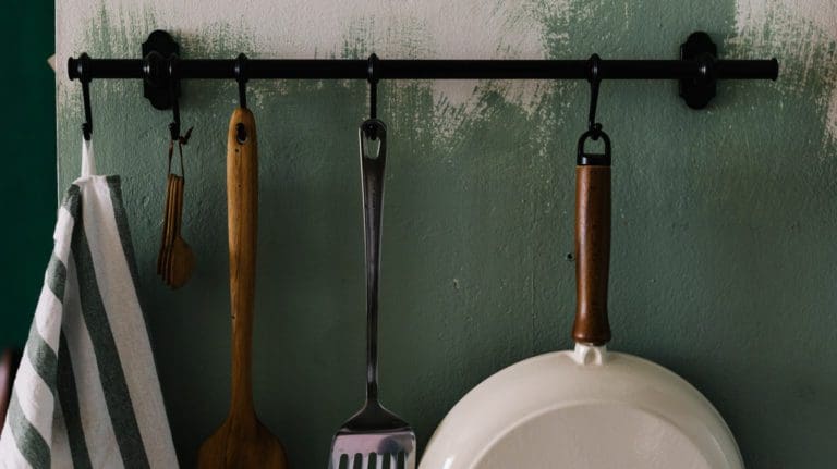 kitchen-tools-hanged-on-the-wall